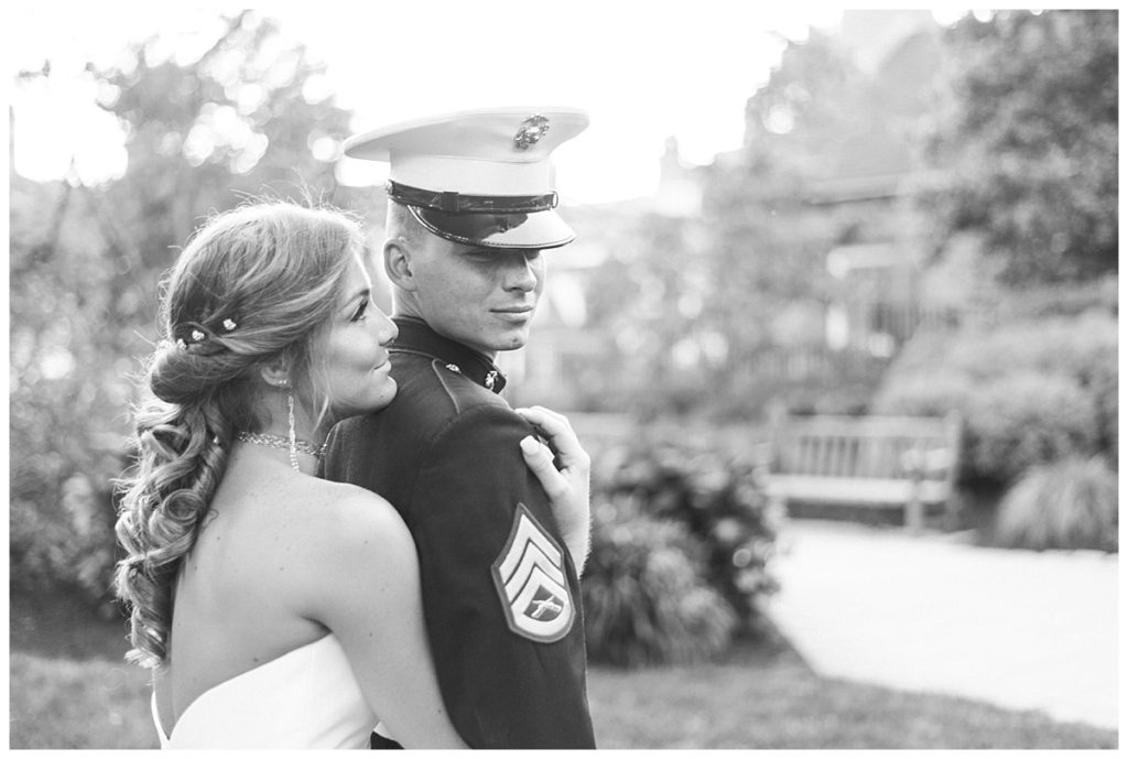 Nassau Inn wedding bride and groom