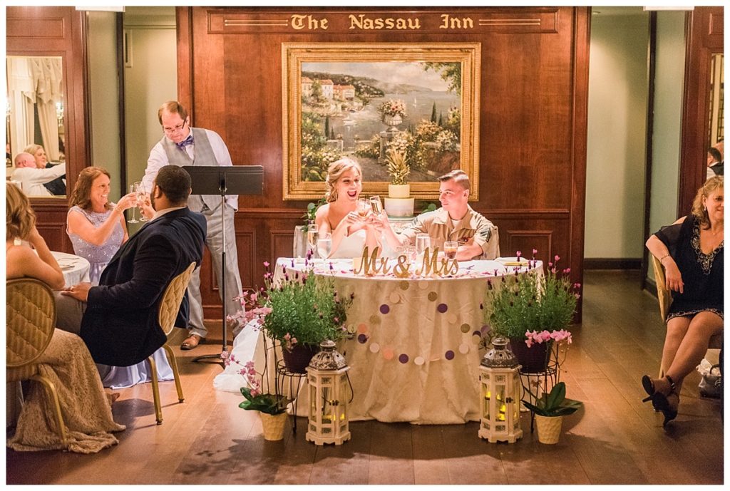 Nassau Inn wedding reception toasts