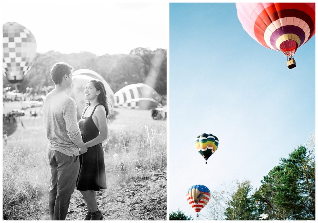 hot air balloon couples session