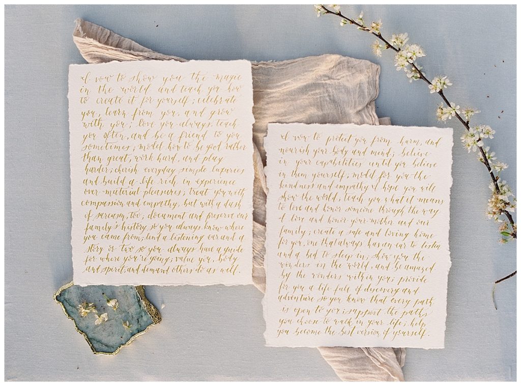 calligraphy vows