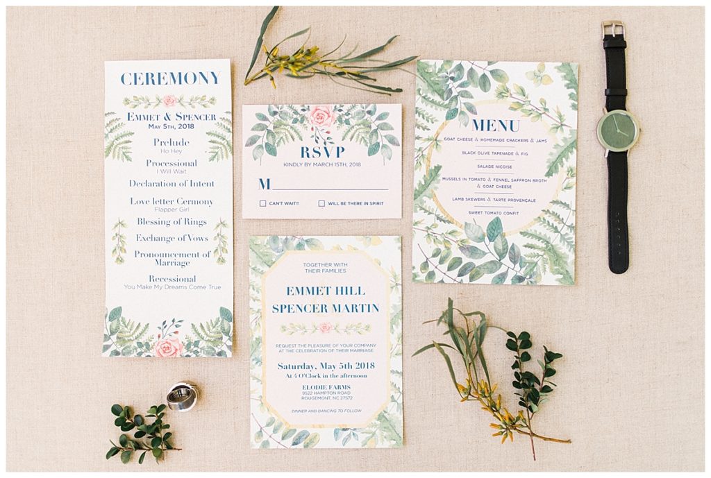 goat farm wedding invitation suite