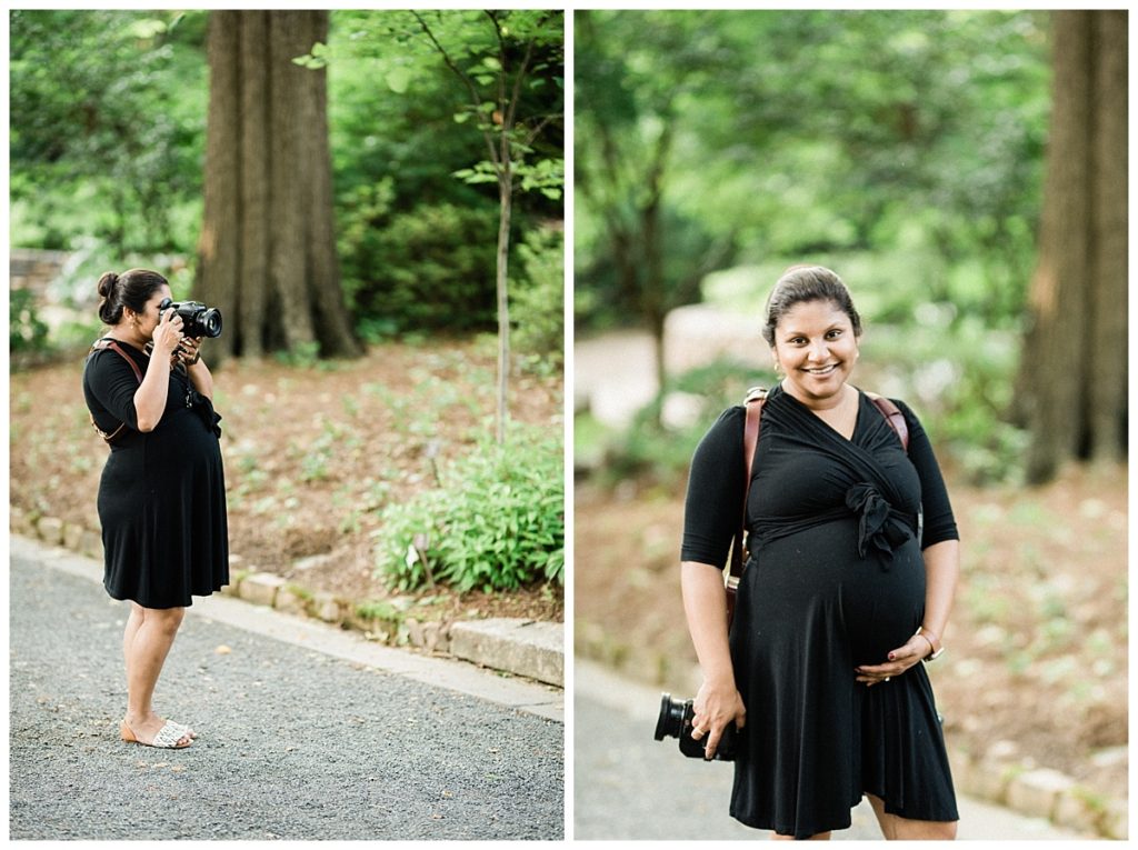 Pregnant photographer at engagement session