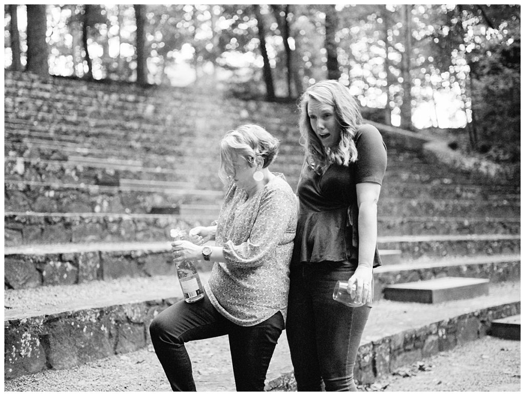 forest theater engagement session