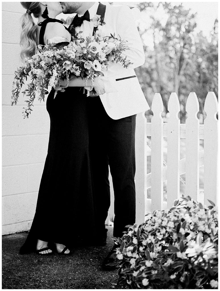 black and white film image of couple