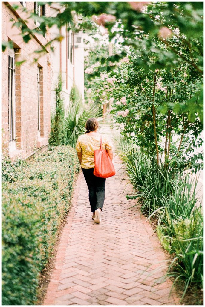 woman walking in Savannah 