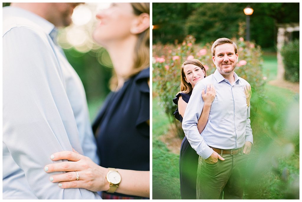 engagement session downtown raleigh rose garden