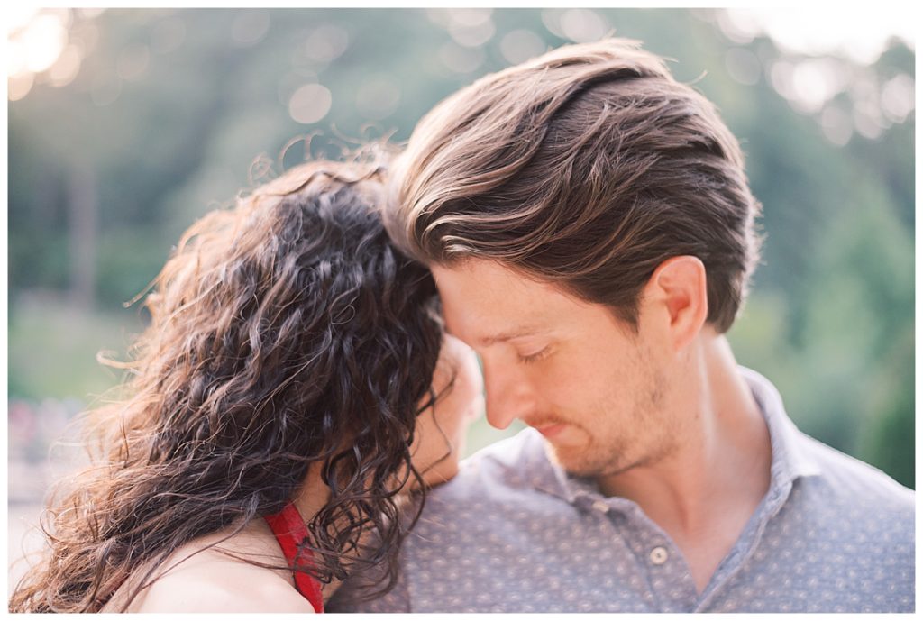 engaged couple close up shot
