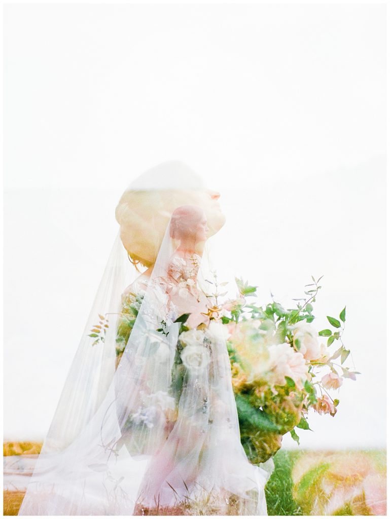 double exposure bridal portrait