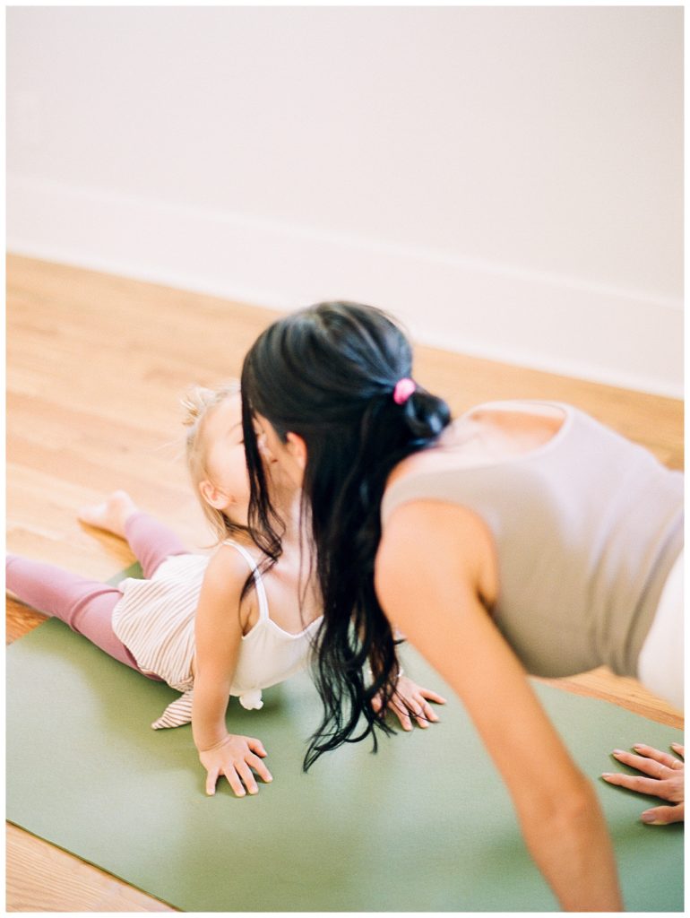 saturday morning lifestyle yoga flow mother and daughter
