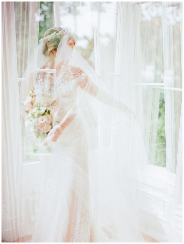 bridal portrait double exposure
