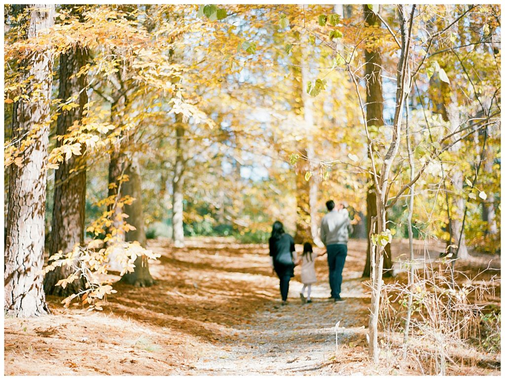 family walking in the fall