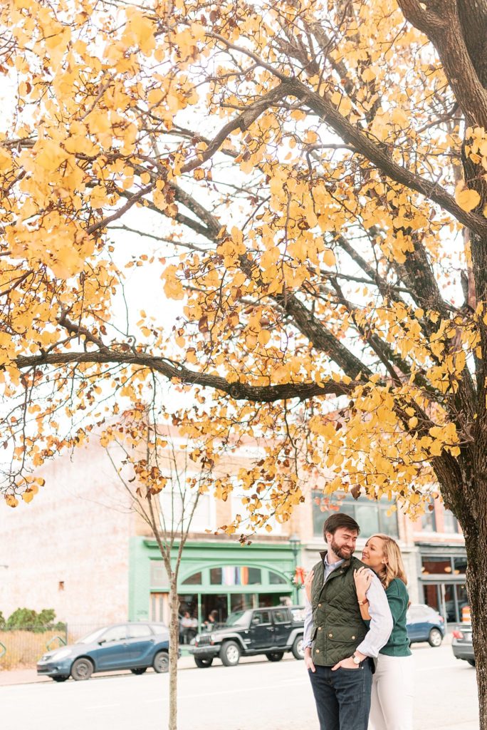 greensboro engagement session in the fall