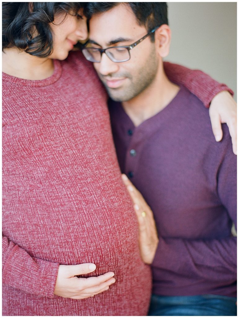 maternity session in bedroom