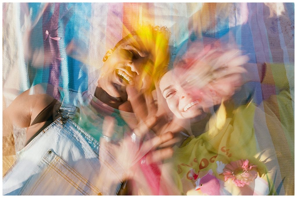 double exposure couples beach lifestyle session