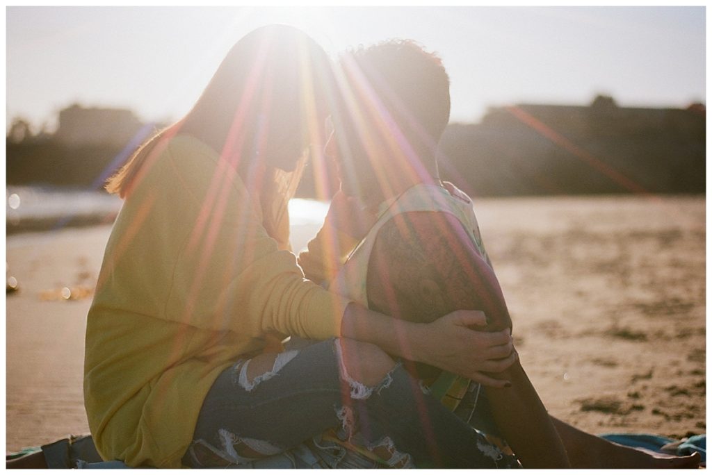 sunflare couples beach lifestyle session