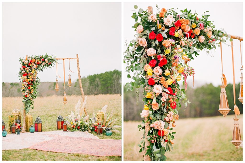 petal and oak ceremony set up