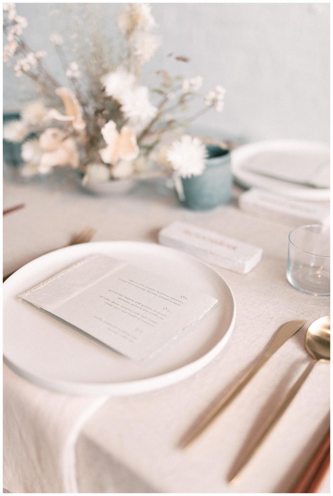 wedding stationery menu table design