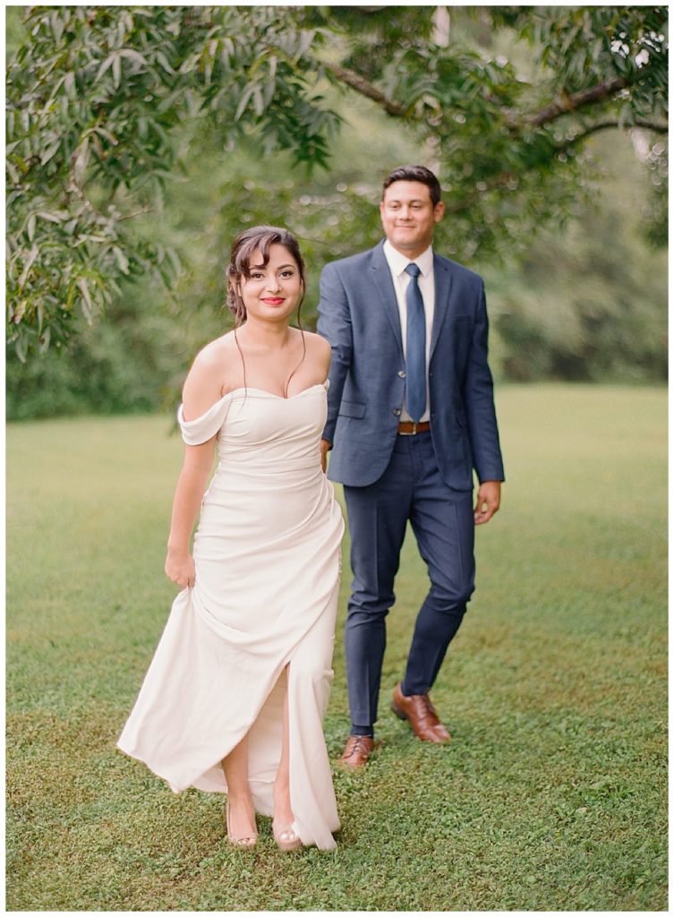 bride and groom wedding outdoor intimate wedding