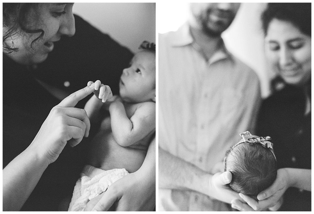 Black and white newborn photos on film