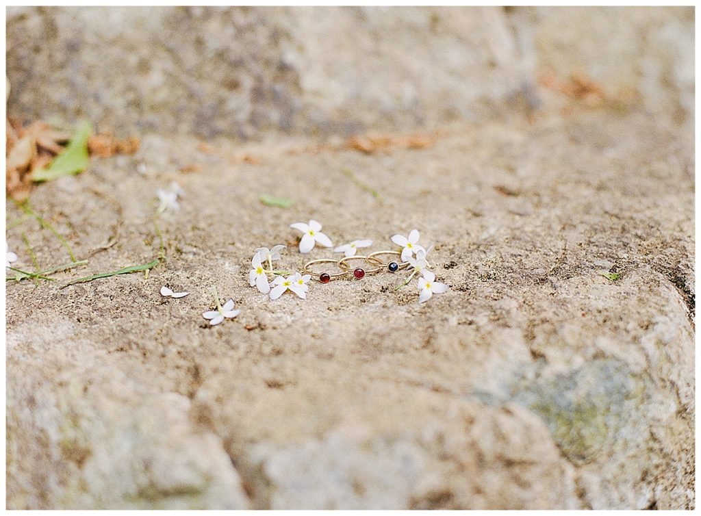 engagement rings with wildflowers