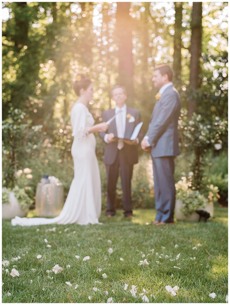 Bride and groom exchange vows