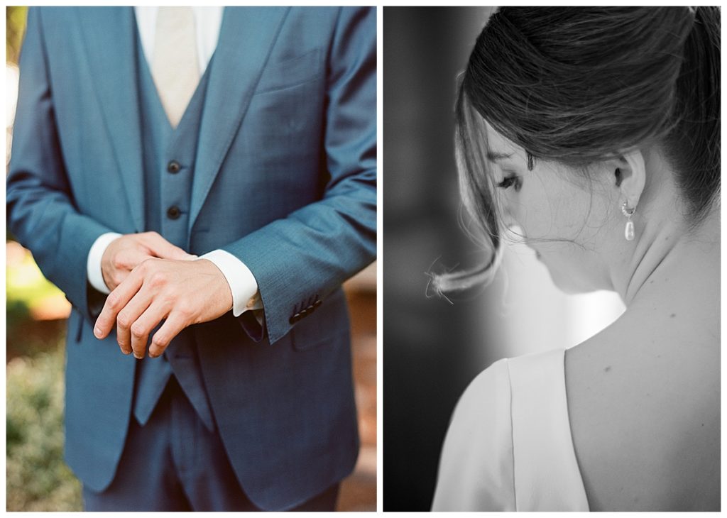 Bride and Groom getting ready for wedding day
