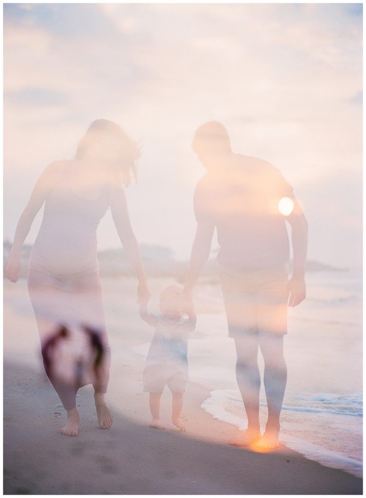double exposure beach family session