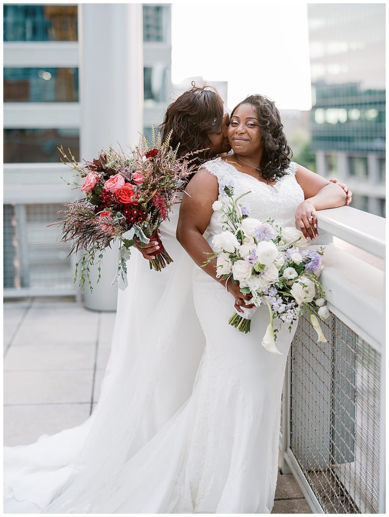 Bridal portraits at a museum wedding in downtown Charlotte