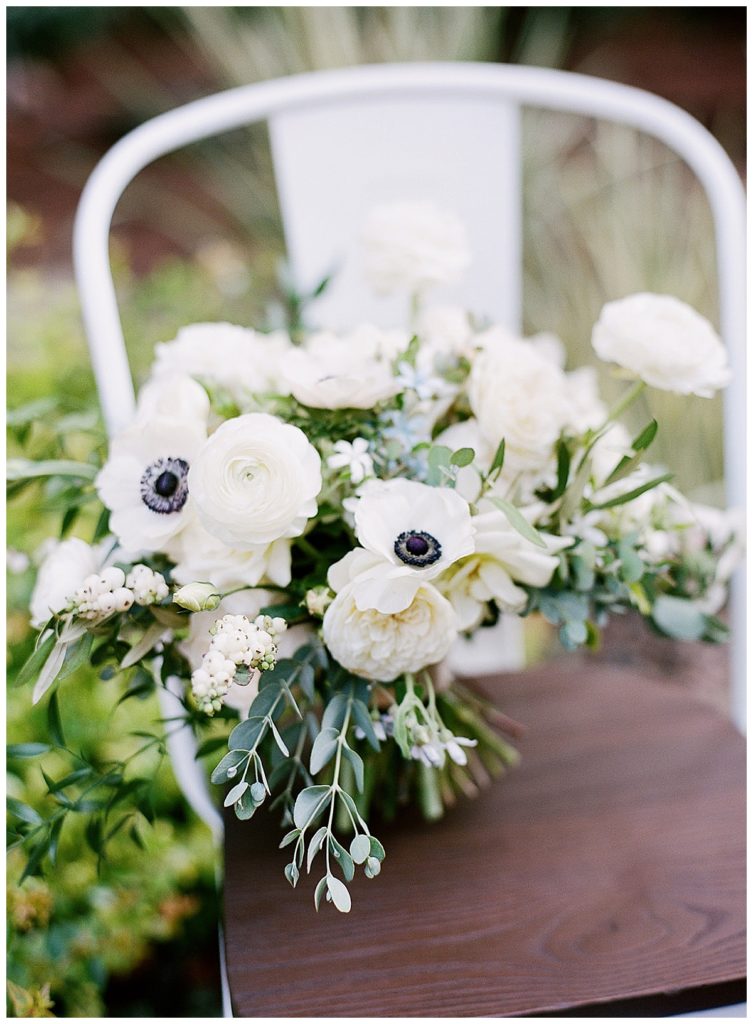 bridal bouquet with anemones