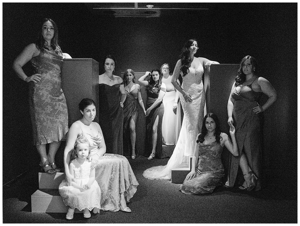 bridal party at 21c museum hotel
