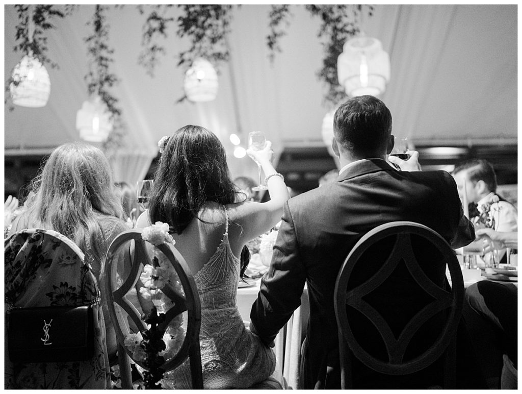 black and white wedding toasts